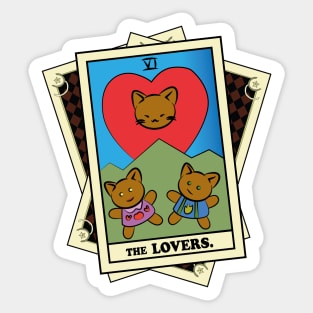 TAROT CARDS DECK | THE LOVERS. | FORTUNE CAT Sticker